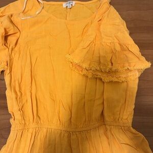 Umgee Yellow Ruffled Smocked Mini Sundress